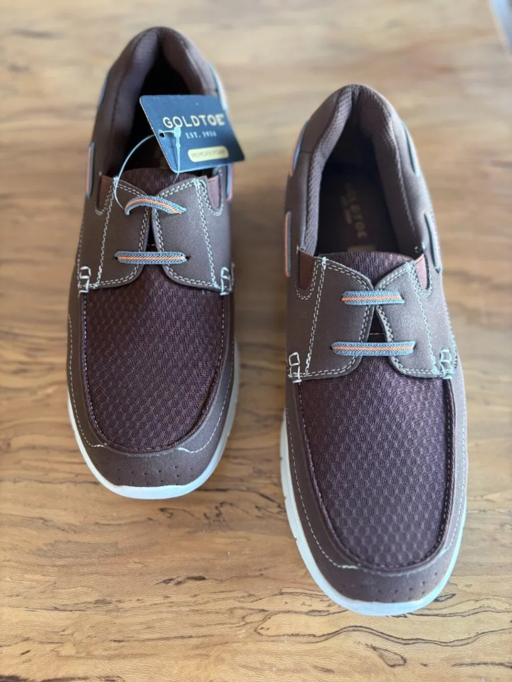 Gold Toe Comfort Plus Casual Boat Shoes Men's Brown Slip On Loafers NWT Size 11